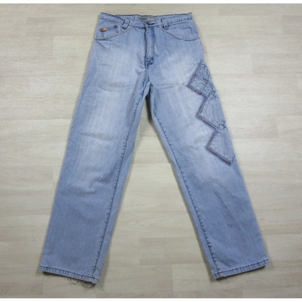 Vintage Y2K Southpole Baggy Loose Denim Jeans (34x33) Hip Hop Embroidered
